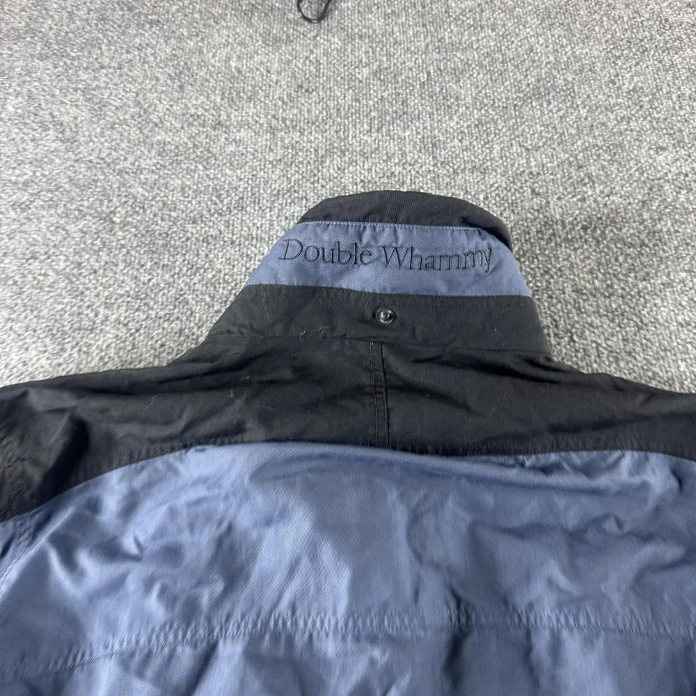 Columbia Jacket Mens L Blue Nylon Double Whammy Parka Lined Full Zip Pockets